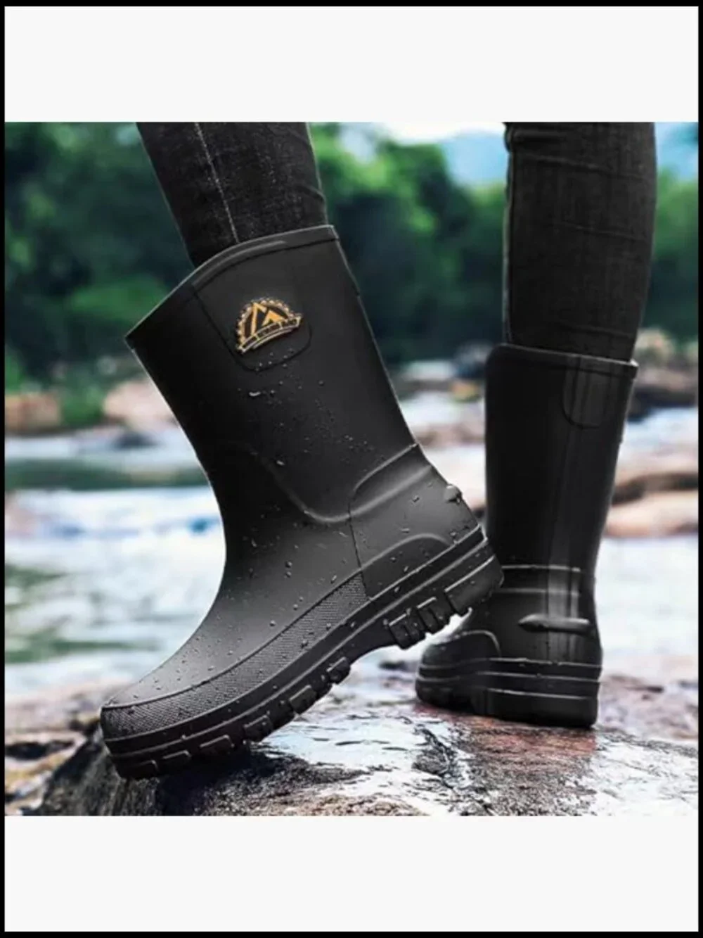 Waterproof Mid Calf Rain Boots Lightweight Breathable Slip Resistant Outdoor